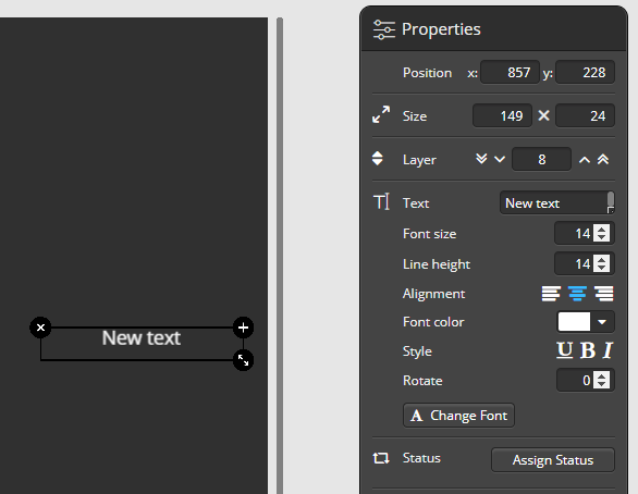 Text field properties